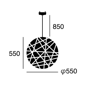 ARTWORK STUDIO AW-0051Z-WH Mallee-pendant (マリーペンダント)　【L】ホワイト
 寸法画像