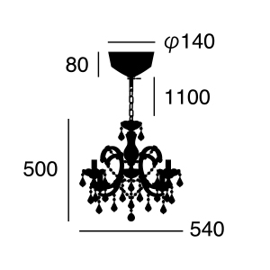 ARTWORK STUDIO AW-0233Z Castle 4 (キャッスル) 
 寸法画像