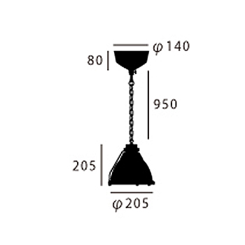 ARTWORK STUDIO AW-0324Z-AL Bishop-pendant (ビショップペンダント)　(S) アルミ
 寸法画像