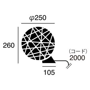 ARTWORK STUDIO AW-0328-BK Mallee-floor (マリーフロアー)　フロアスタンド　ブラック
 寸法画像