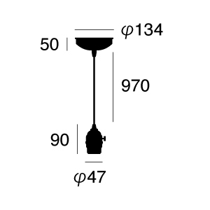 ARTWORK STUDIO AW-0363Z-V/BK Laiton-pendant (レイトンペンダント)　ビンテージブラック
 寸法画像