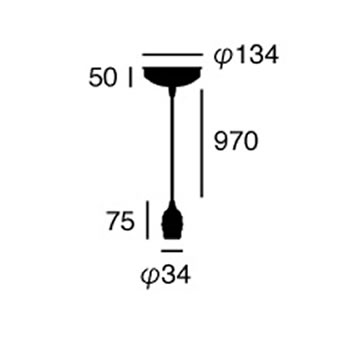 ARTWORK STUDIO AW-0370Z-V/BK Laiton-pendant (レイトンペンダント)　ビンテージブラック
 寸法画像