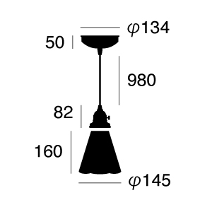 ARTWORK STUDIO AW-0374Z Stained glass-pendant Tears (ステンドグラスペンダント ティアーズ)
 寸法画像