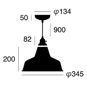 ARTWORK STUDIO AW-0375Z-GY Railroad-pendant (レイルロードペンダント)　グレー
 寸法画像
