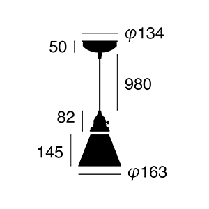 ARTWORK STUDIO AW-0388Z Stained glass-pendant Break (ステンドグラスペンダント ブレイク)
 寸法画像