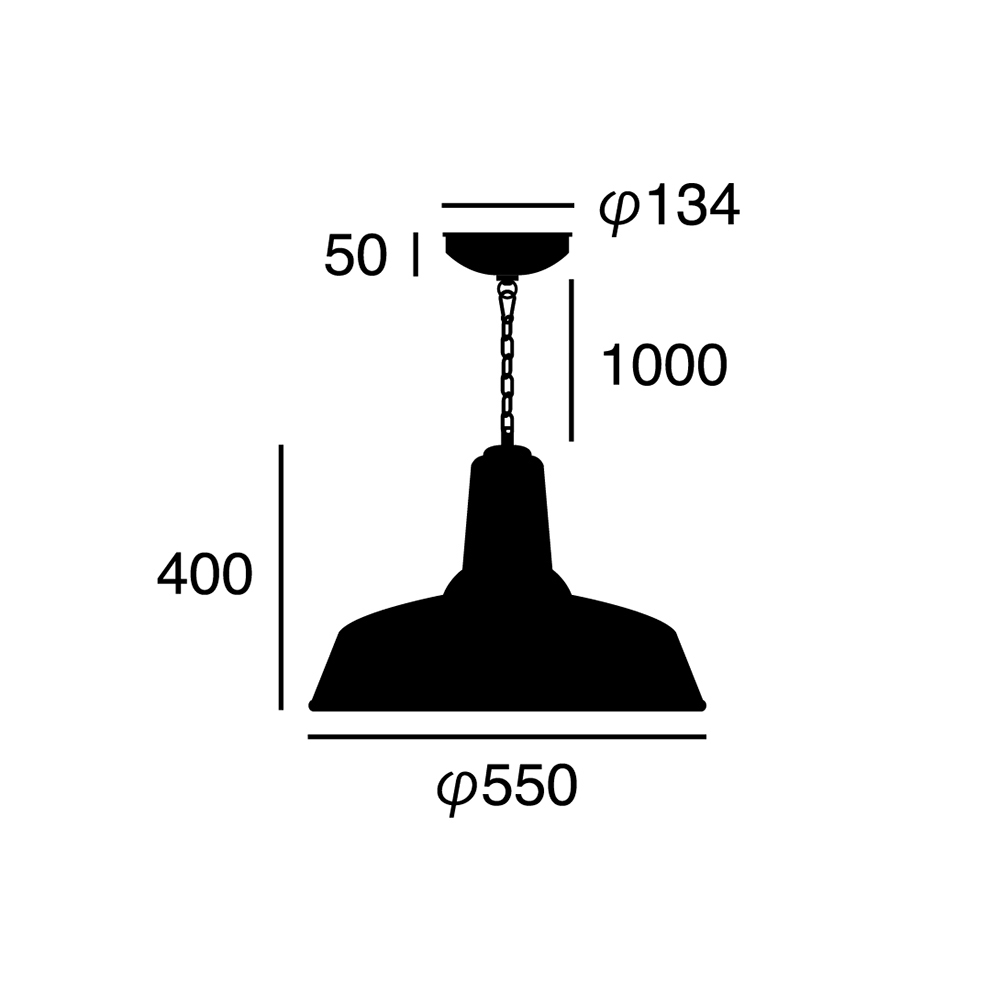 ARTWORK STUDIO AW-0448Z-BK Classic enamel-pendant (クラシックエナメルペンダント)　【LL】 ブラック
 寸法画像