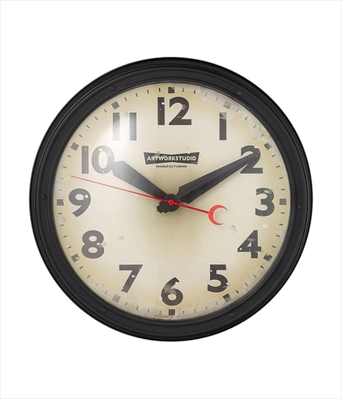 ARTWORK STUDIO TK-2072BK/VI ウォールクロック「Engineered-clock（エンジニアードクロック）」  (ブラック+ビンテージ) 画像1