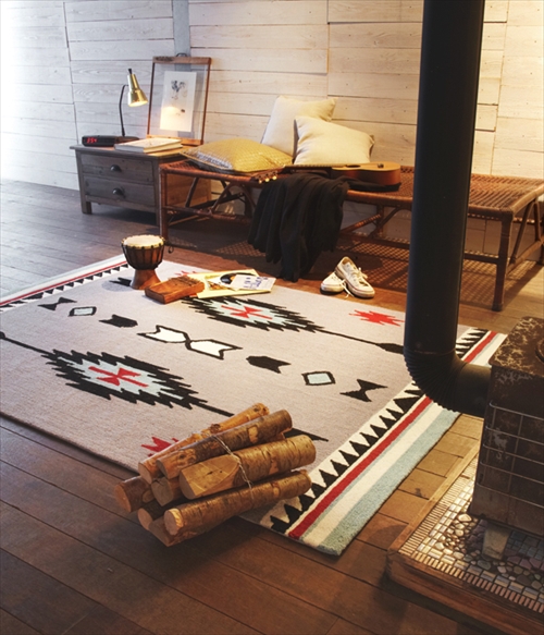 ARTWORK STUDIO TR-4276CR 「Native rug（ネイティブラグ）」Chimayo（チマヨ柄）Sサイズ （クリーム） 画像5
