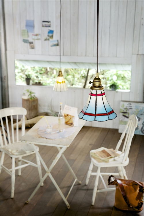 ARTWORK STUDIO AW-0389Z-BL Stained glass-pendant Maribu (ステンドグラスペンダント マリブ)　ブルー 画像1