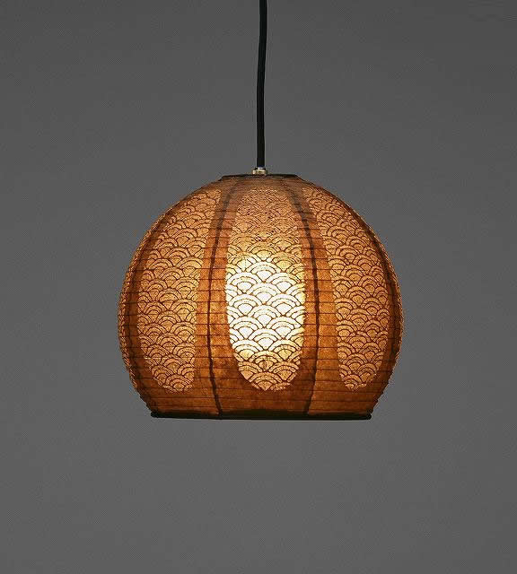 林工芸 TP-1052 林工芸 TP-1052(LED) 和紙ペンダント/レース和紙 青海波 窓灯りシリーズ 画像1