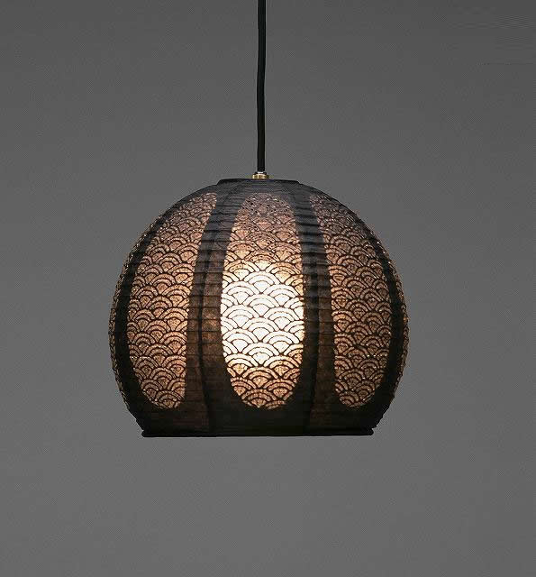 林工芸 TP-1053 林工芸 TP-1053(LED) 和紙ペンダント/レース和紙 青海波 窓灯りシリーズ 画像1