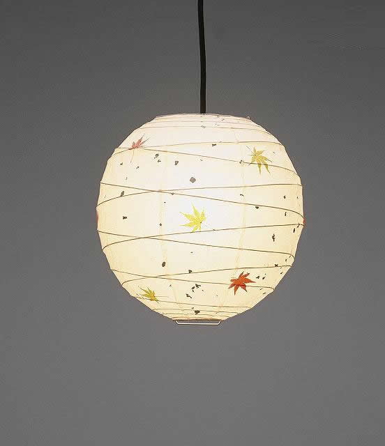 林工芸 TP-12M 林工芸 TP-12M(LED) 和紙ペンダント/もみじ入り和紙ペンダント 画像1