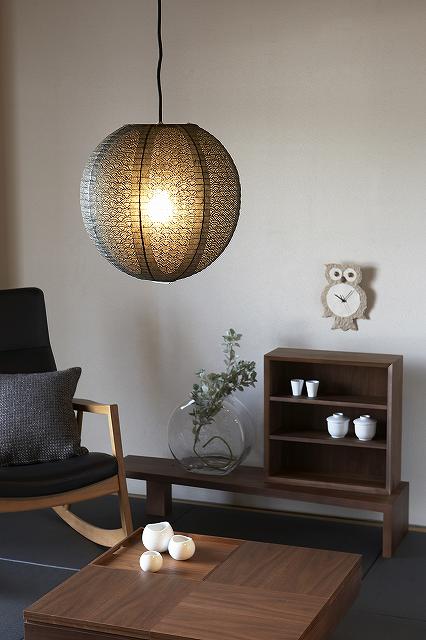 林工芸 TP-1613 林工芸 TP-1613(LED) 和紙ペンダント/レース和紙 青海波 窓灯りシリーズ 画像1