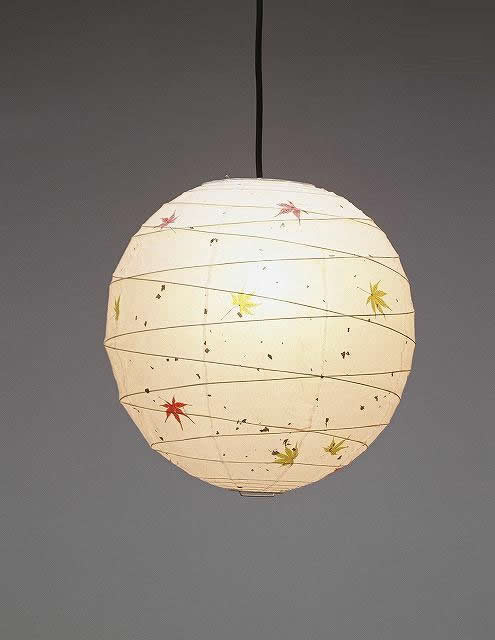 林工芸 TP-16M 林工芸 TP-16M(LED2) 和紙ペンダント/もみじ入り和紙ペンダント 画像1