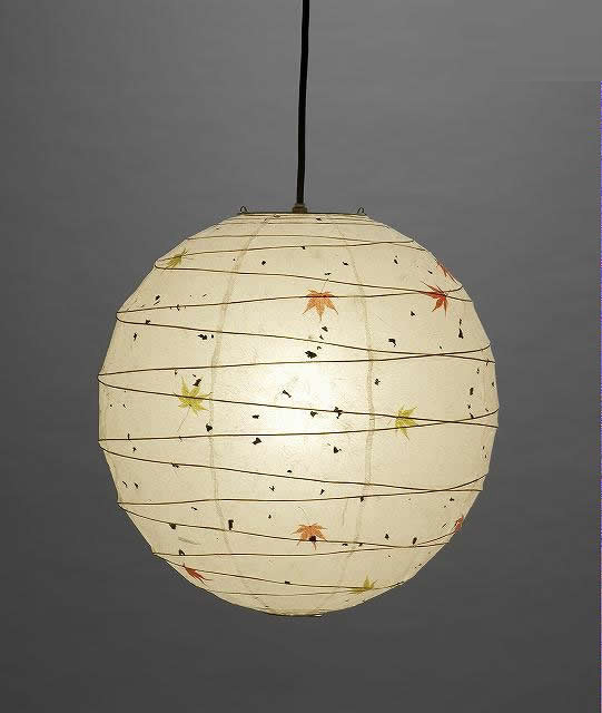 林工芸 TP-18M 林工芸 TP-18M(LED2) 和紙ペンダント/もみじ入り和紙ペンダント 画像1