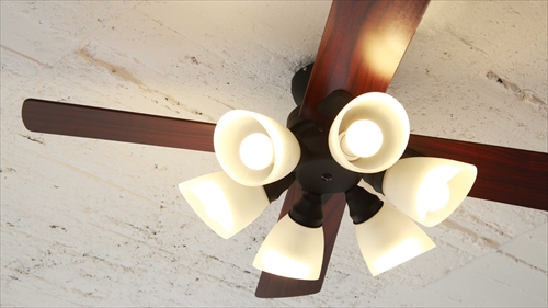  IF-102-BK シーリングファン 6灯 ブラック　LEDランプ付 画像1