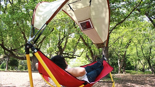  SFF-06-RD 自立式ポータブルハンモック　ルーフ付ハンモックシアターセット 画像2