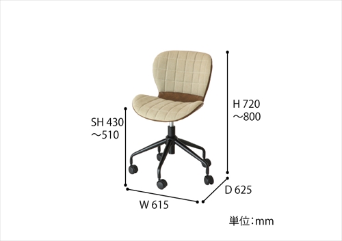  CH-2801BE-DBR デスクチェアー 画像17
