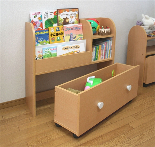  KDR-2140NA ｷｯｽﾞおもちゃ箱付き絵本ﾗｯｸ 画像9