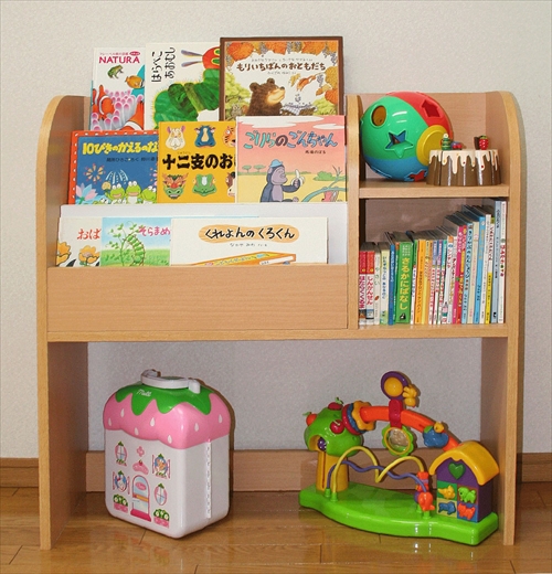  KDR-2140NA ｷｯｽﾞおもちゃ箱付き絵本ﾗｯｸ 画像3
