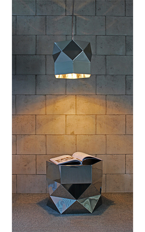 三代目板金屋 hexagon-st-hl hexagon サイドテーブル(ヘアライン仕上げ) 画像2