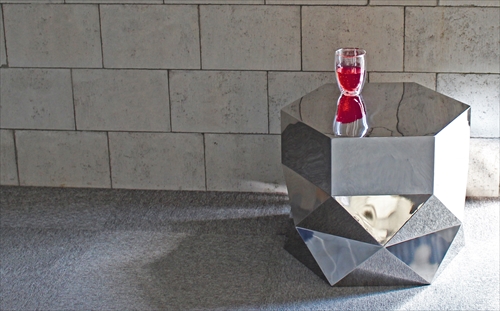 三代目板金屋 hexagon-st-hl hexagon サイドテーブル(ヘアライン仕上げ) 画像4