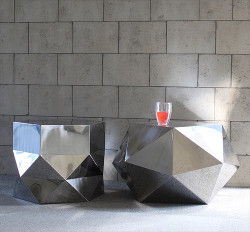 三代目板金屋 hexagon-st-hl hexagon サイドテーブル(ヘアライン仕上げ) 画像3