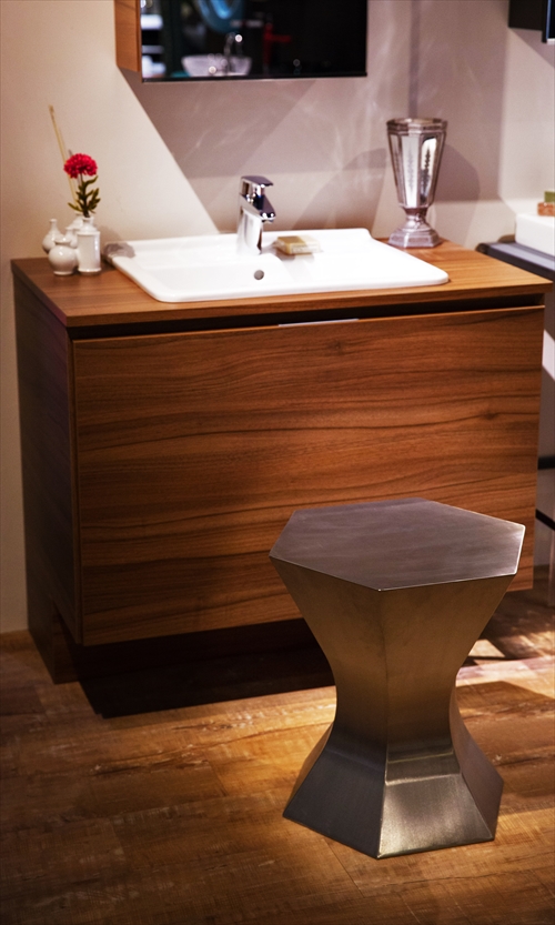 三代目板金屋 pokkuri-st-hl pokkuri サイドテーブル(ヘアライン仕上げ) 画像1