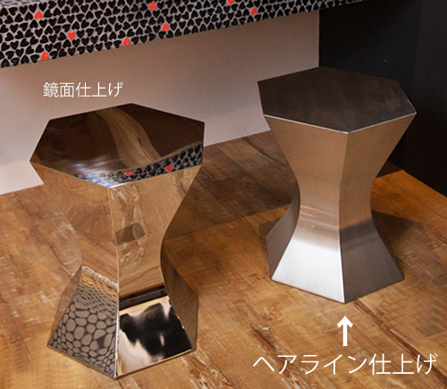 三代目板金屋 pokkuri-st-hl pokkuri サイドテーブル(ヘアライン仕上げ) 画像2