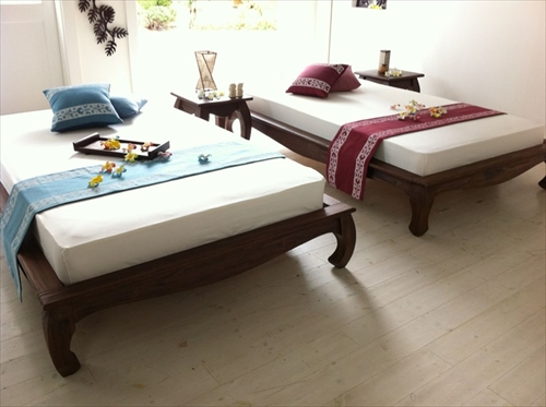 サンフラワーラタン B600KA チーク ベッドフレーム シングル 画像5