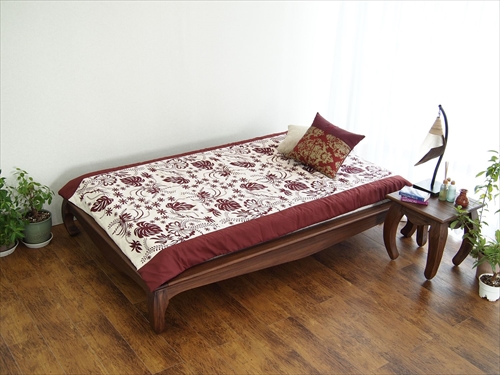 サンフラワーラタン B600KA チーク ベッドフレーム シングル 画像6