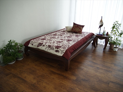 サンフラワーラタン B600KA チーク ベッドフレーム シングル 画像7