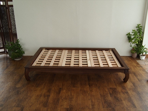 サンフラワーラタン B602KA チーク ベッドフレーム ダブル 画像1