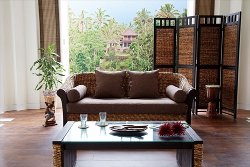 サンフラワーラタン S404-4AT バナナリーフ スクリーン 4連 画像5