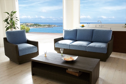 サンフラワーラタン C126-1GYW Breeze 1Pソファ 画像4