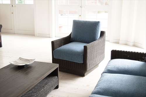 サンフラワーラタン C126-1GYR Breeze 1Pソファ 画像1