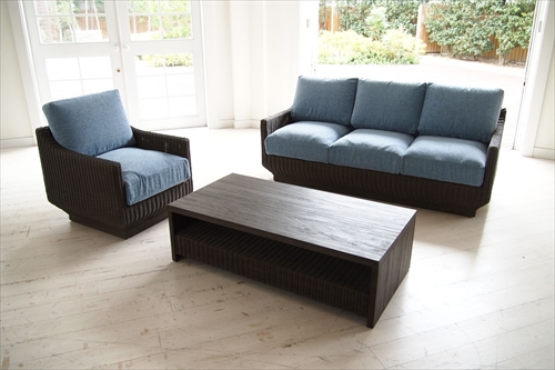 サンフラワーラタン C126-3GYR Breeze 3Pソファ 画像1