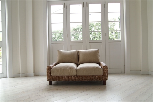 サンフラワーラタン C490-2BE ウォーターヒヤシンス 2Pソファ 画像1