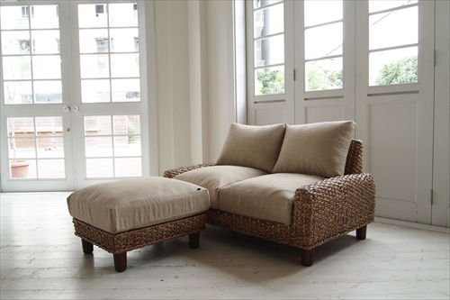 サンフラワーラタン C490-2BE ウォーターヒヤシンス 2Pソファ 画像2