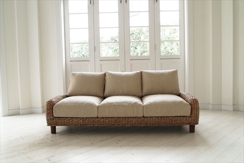 サンフラワーラタン C490-3BE ウォーターヒヤシンス 3Pソファ 画像3