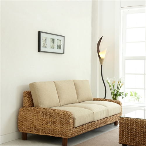 サンフラワーラタン C490-3BE ウォーターヒヤシンス 3Pソファ 画像5