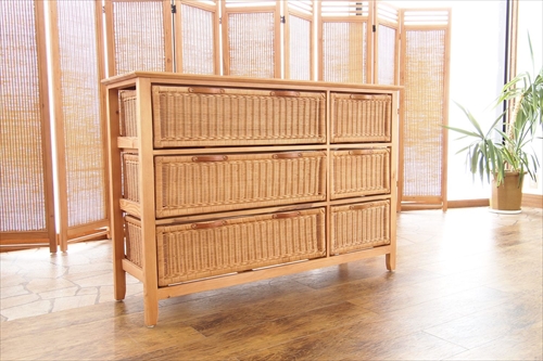 サンフラワーラタン G541PT ラタンチェスト　ワイドタイプ 画像1