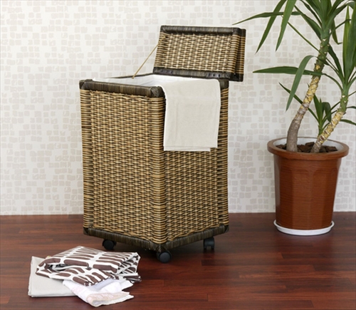 サンフラワーラタン GK377AT アジアン バスケットランドリー 画像1