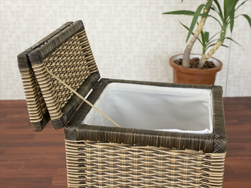 サンフラワーラタン GK377AT アジアン バスケットランドリー 画像5