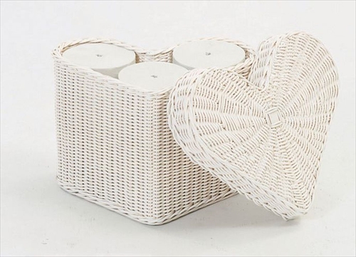 サンフラワーラタン GK901WW ラタン ハート型バスケット 画像1