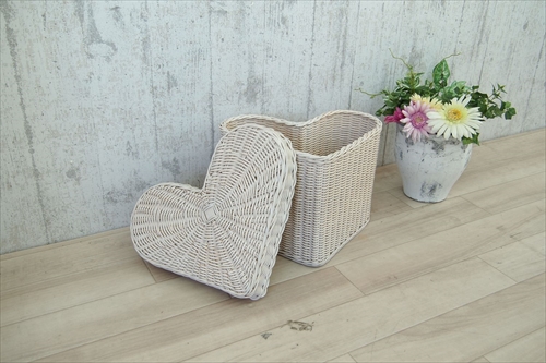 サンフラワーラタン GK901WW ラタン ハート型バスケット 画像2