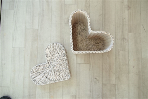 サンフラワーラタン GK901WW ラタン ハート型バスケット 画像6