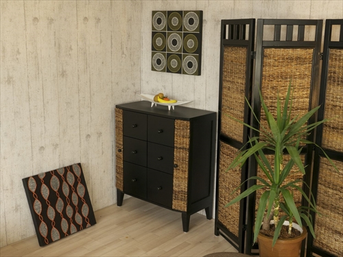 サンフラワーラタン S404-4AT バナナリーフ スクリーン 4連 画像3