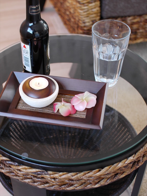 サンフラワーラタン T145AT バナナリーフ サイドテーブル 画像3