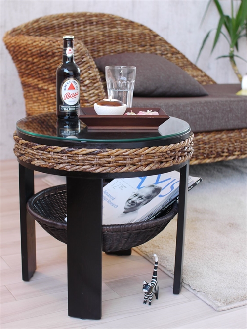 サンフラワーラタン T145AT バナナリーフ サイドテーブル 画像6